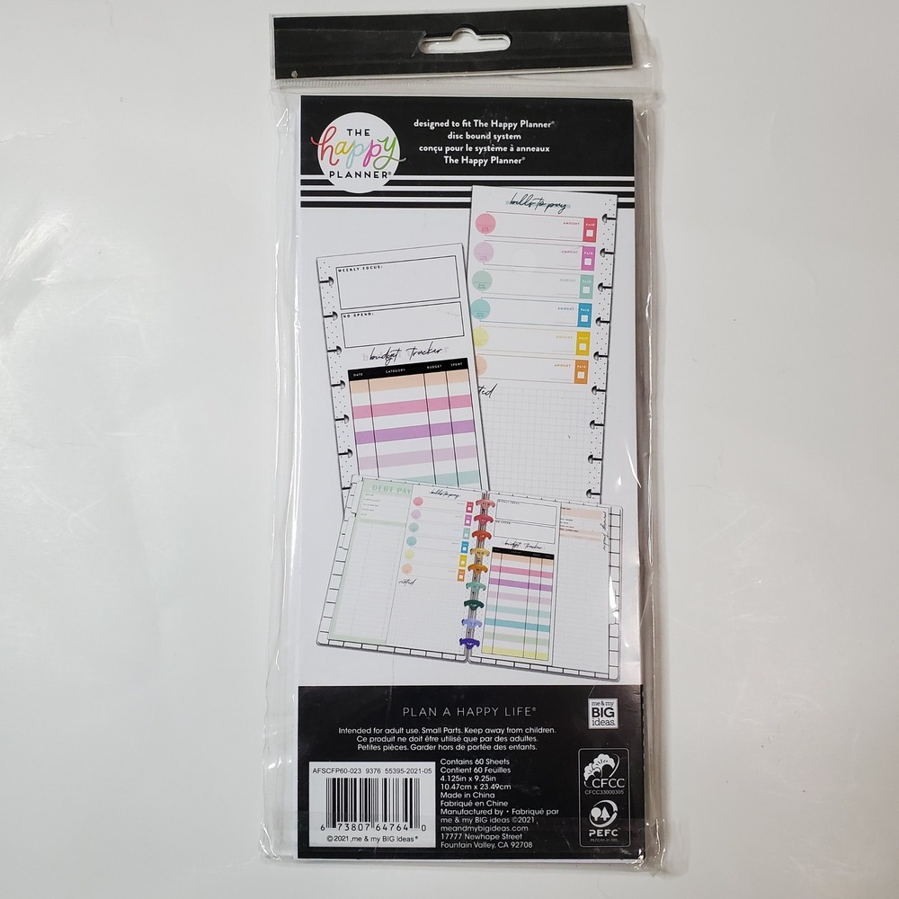 The Happy Planner Lot Budget Tracker Weekly Meal Plan and Rare Zipper Pouch New - Picture 7 of 8